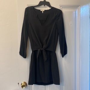 Joie Black/Charcoal Silk Mini Dress in XS